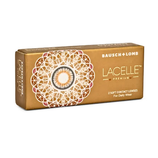 Bausch Lomb Lacelle Premium GRAY Color Contact Lens 2 Lens Box Plano